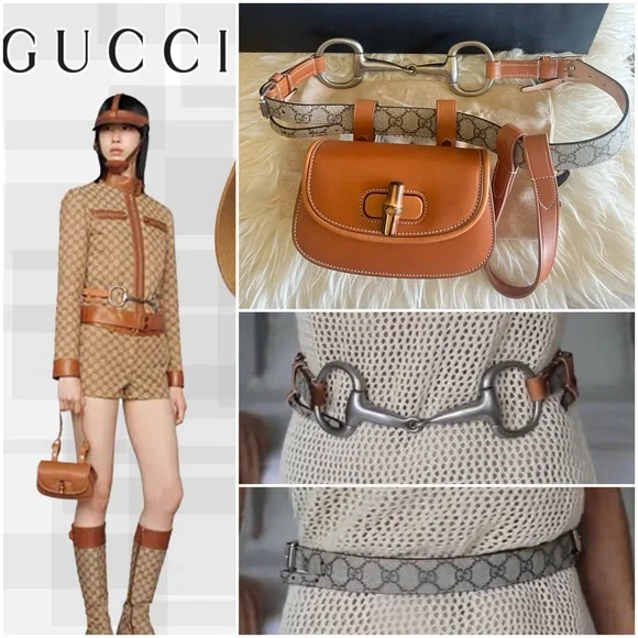 Gucci | Bags | Gucci Brown Leather Gg Supreme Monogram Web Bamboo 